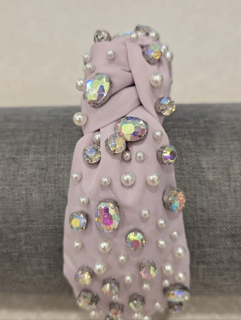 LELE SADOUGHI X Stoney Clover Lane Lilac Iridescent Crystal & Pearl Headband SCL